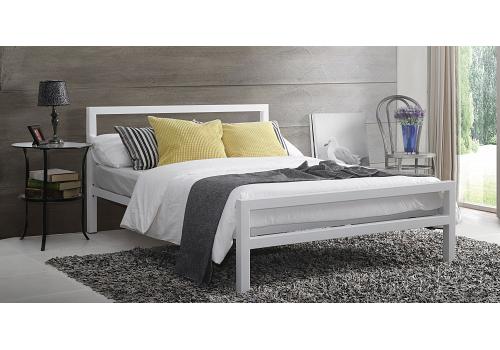 4ft6 Double White Block. Strong,Solid,Metal Bed Frame,Bedstead,Heavy Duty 1
